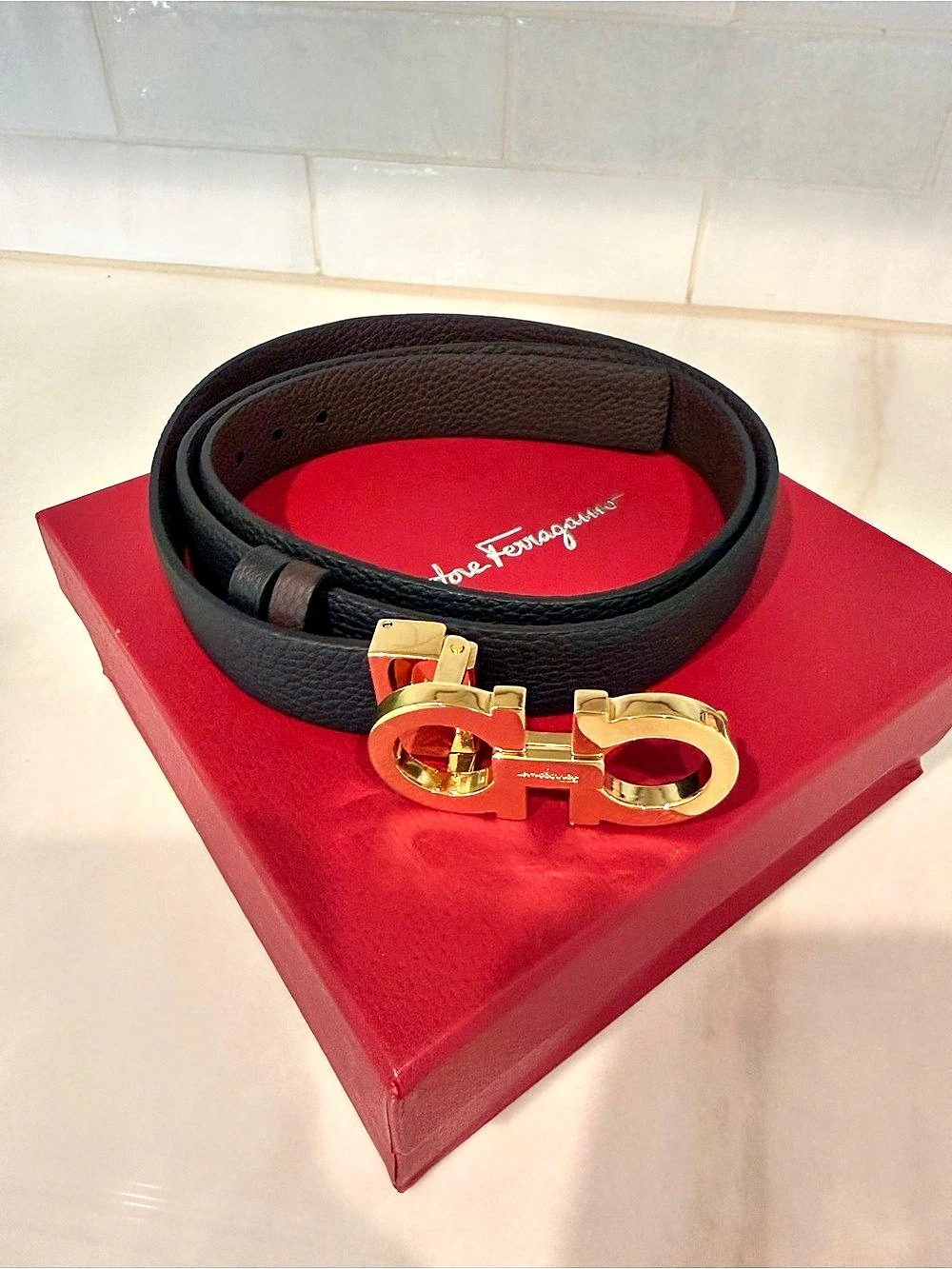 Salvatore Ferragamo Reversible and Adjustable Gancini Belt Reversible Adjustable